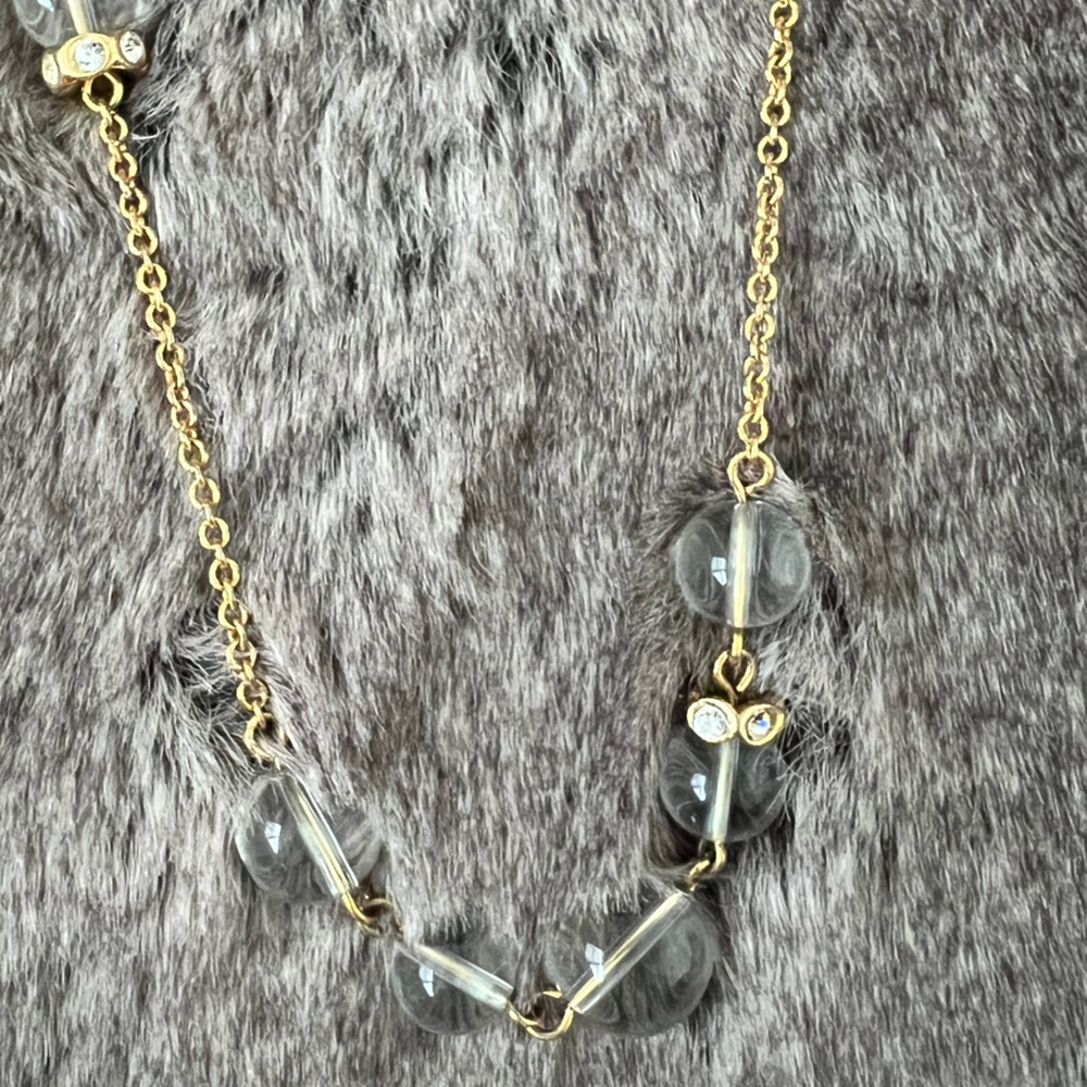 J. Crew Gold Necklace with Clear Beads